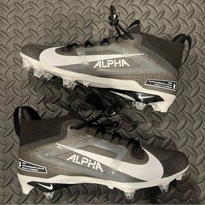 Nike Alpha Menace Elite 4 ‘Black White’ Detachable Cleats HF4550-001 Size 12